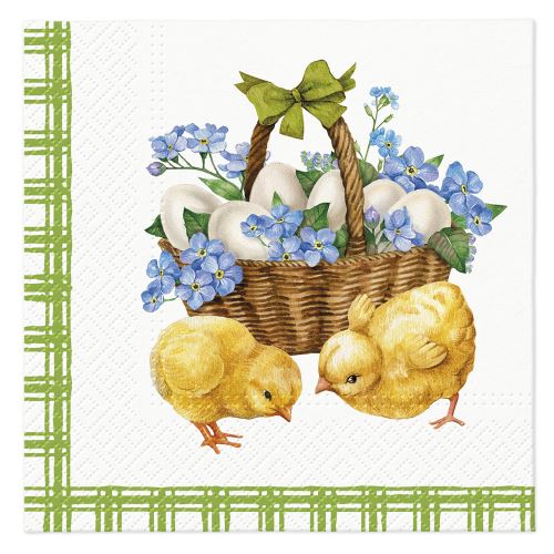PAW L szalvéták 33x33cm Chicks with basket