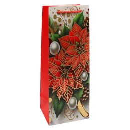 Darčeková taška na fľašu - vianočná 12x36x10 cm (mix /cena 1ks) (1)