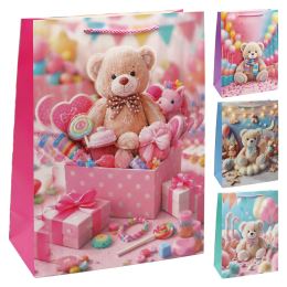 3D Bear ajándéktáska, 30x12x40 cm (vegyes /ár 1 db-ra)