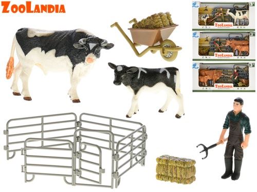 Zoolandia tehén borjúval és kiegészítőkkel 4 féle, dobozban