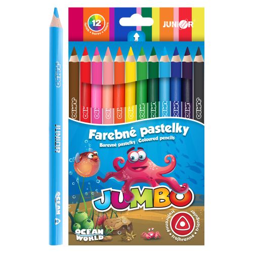 Színesceruza Ocean World háromszögű JUMBO 12 db