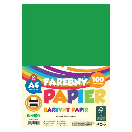A4-es színes papír, 80 g/m2, csomag/100 db – zöld