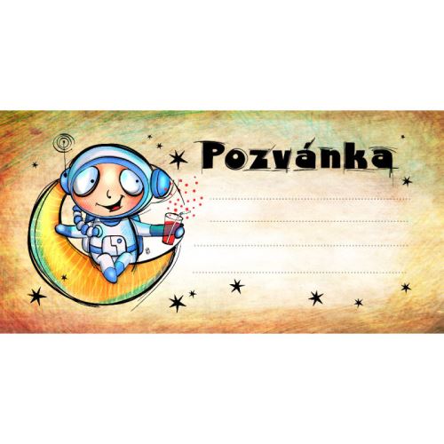 Gyerekzsúr meghívó - Kozmonauta, bal. 10 db