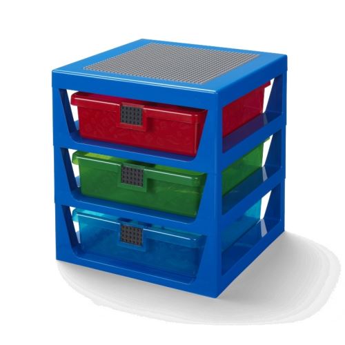 LEGO tároló  három fiókkal - kék