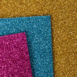 Dekorlap habosított A4 EVA 10 db zöld öntapadós glitter 2,0 mm (1)
