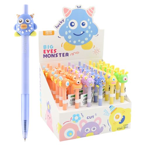 JUNIOR Big Eyes Monster 0,5 mm-es zselés toll, kék töltőanyag (színkeverék) (1)