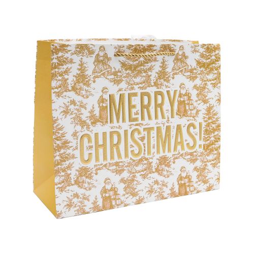 „Merry Christmas” ajándéktáska, vízszintes, 31x26x12 cm