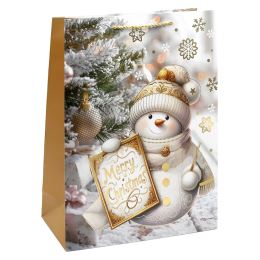 Karácsonyi ajándéktáska 32x26x12 cm (4féle mintából álló válogatás – /ár 1 db-ért) (3)
