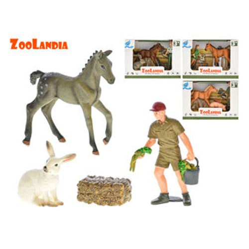 Zoolandia farm szett állatkákkal és kiegészítőkkel 4 féle, dobozban