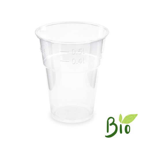 Átlátszó pohár 0,5 l (PLA) -BIO- (O 102 mm) [50 db]