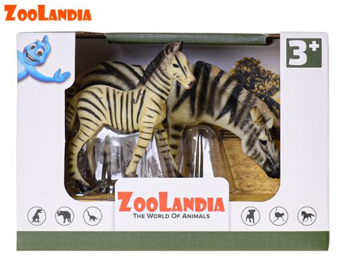Zoolandia zebra és kölyke 5-12 cm dobozban