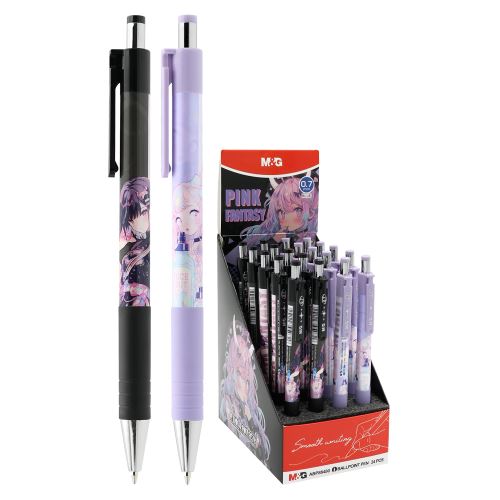 Golyóstoll M&G Pink Fantasy 0,7 mm-es (2 mintás) kék töltővel