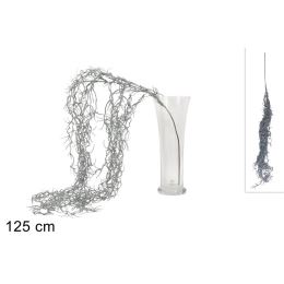 Vianočná vetvička glitrovaná 125 cm, strieborná