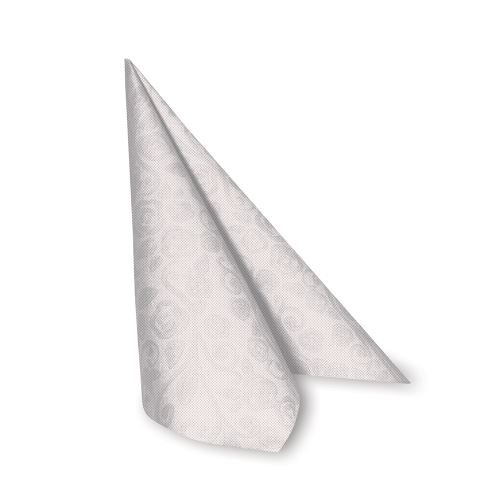 Szalvéta PREMIUM 40 x 40 cm "dekor R" fehér [50 db]
