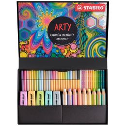 Kreatív készlet STABILO ARTY - Linerek, filctollak, markerek, akvarell zsírkréták 50 db (2)