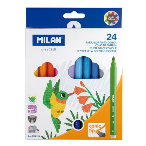 Fixy MILAN guľaté 0,5 mm MAXI - sada 24 ks
