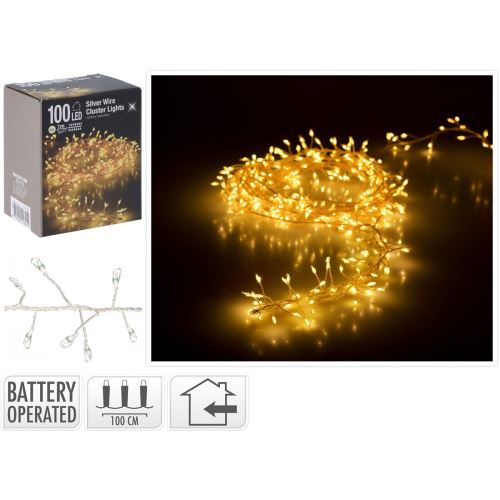 Svetelná reťaz 100 LED teplá biela - dĺžka 1 m