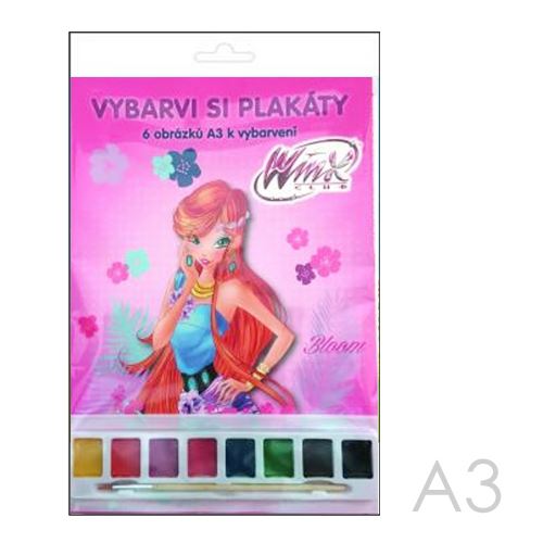 A3 Akim plakát kifestők /6db/ - Winx Club vízfestékkel