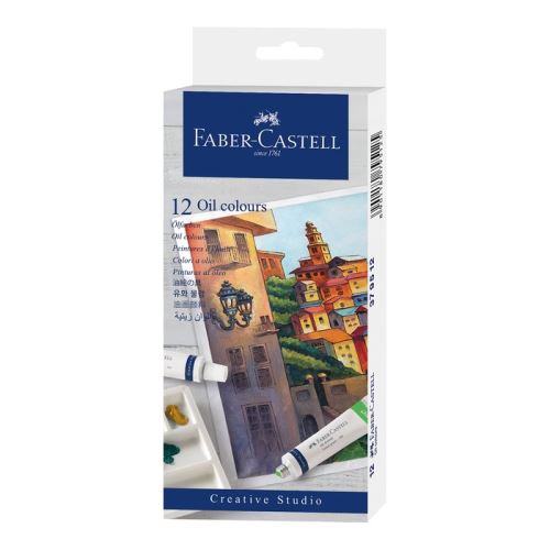 Olejové farby v tube 9 ml, 12 farieb