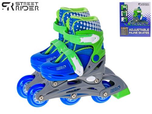 Street Rider korcsolya kék-zöld színben, 30-33 méretben a dobozban