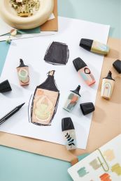 Highlighter - STABILO BOSS MINI Naturevibes - földes zöld, sár zöld, bézs (6)