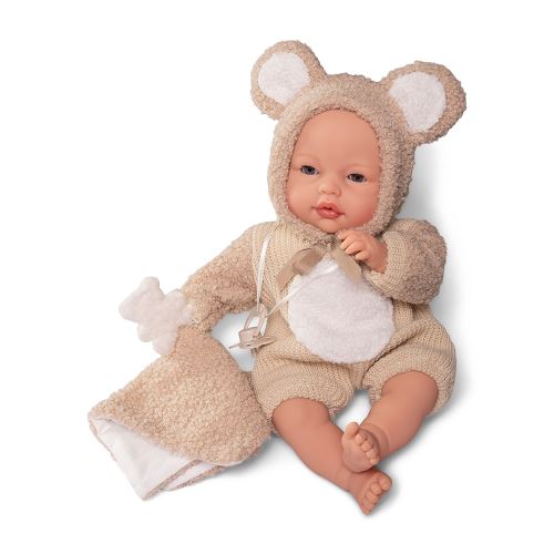 Bimba baba mackó jelmezben, hanggal, 37 cm, 37 cm