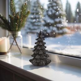 Karácsonyfa 25 cm, fekete