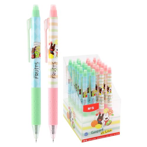 M&G Gaspard et Lisa Fruits gél- és radír toll 0,5 mm – kék betét (vegyes / 1 db ára)