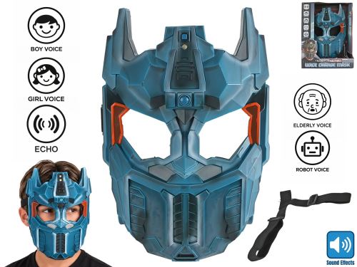 TransforMACHINES maska ??menič hlasu modrý 26cm na batérie so zvukom v krabičke