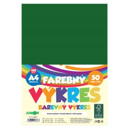 Farebný výkres A4 180g/m2, bal/50 ks - tmavo zelená