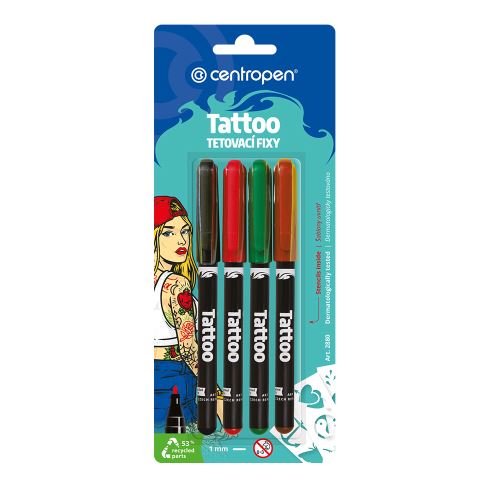 CENTROPEN 2880 TATTOO - tetováló készlet/4 darabos készlet