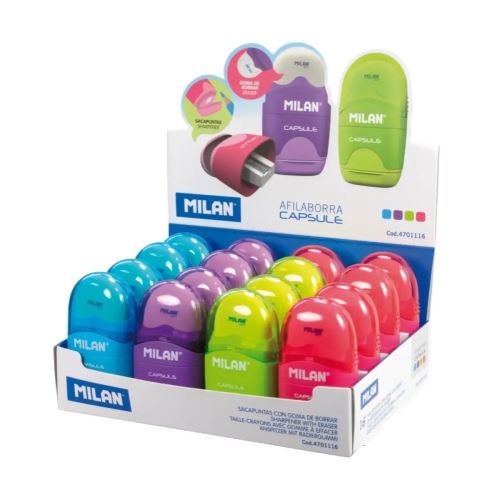 MILAN CAPSULE radírgumi + hegyező (2)
