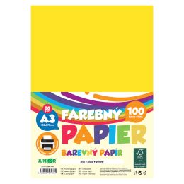 Farebný papier A3 80g/m2, bal/100 ks - žltá