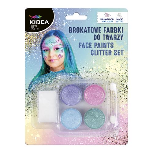 Glitter arcfestékek - 4 szín (készlet)