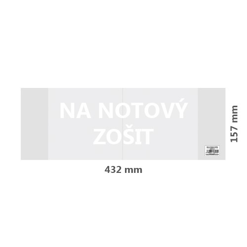 Füzetborító PVC 432x157 mm, vastag/átlátszó, 1 db