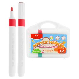Háromszögletű M&G akril filctoll - 12 színben Háromszögletű M&G akril filctoll - 12 színben