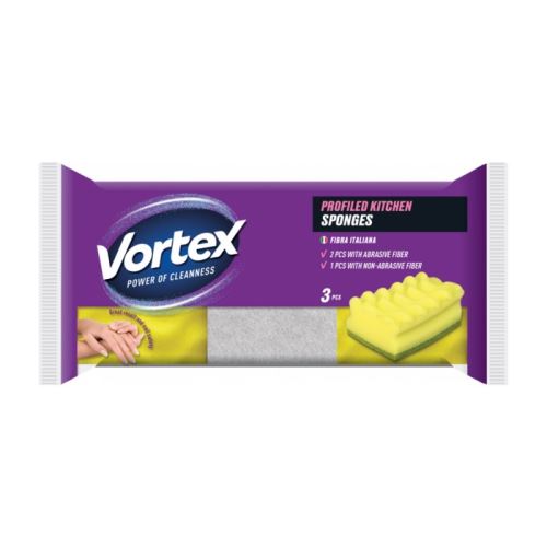 Profilované kuchynské špongie Vortex 3 ks