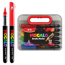M&amp;G MOCALO akril filctoll, ecsethegy - 12 színből álló készlet