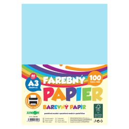 Farebný papier A3 80g/m2, bal/100 ks - pastelová modrá