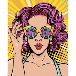 Gyémánt festmény (keret nélkül) - POP-ART nő rózsaszín hajjal