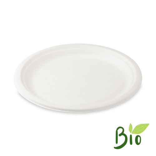 Kerek tányér ORGANIC cukornád 26 cm, 50 db