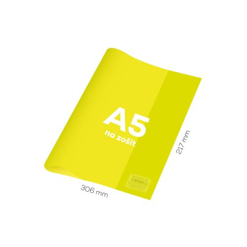 Borító notebookhoz A5 PVC 306x217 mm Neon színű - átlátszó/sárga