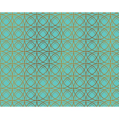 FLORENTIA 70x100 cm-es ajándékcsomagolópapír - türkizkék arany mintával