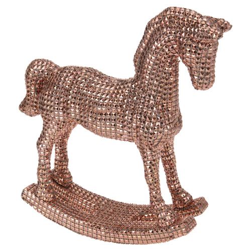 Figúrka - Kôň hojdací/medený štras 30 cm, 1ks
