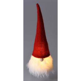 Karácsonyi manó 19 cm-es LED fénnyel, piros (3 változat)
