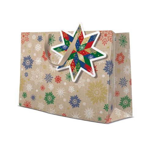Darčeková taška PAW Fornir Star, horizontal - 33,5x26,5x13 cm