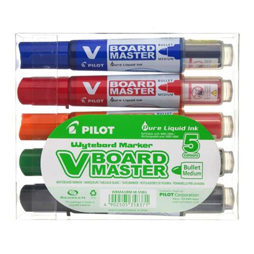 TáblaMarker  2,3 mm, kerek, PILOT "V-Board Master",5db készlet