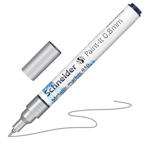 Popisovač Schneider Paint-It 010 Metalický, hrot 0.8mm - strieborný