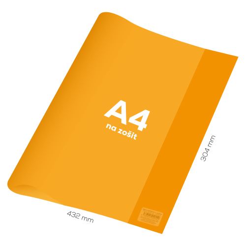 Borító notebookhoz A4 PVC 432x304 mm Neon színű - átlátszó/narancs