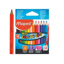 Színes ceruza készlet háromszögletű MAPED COLOR PEPS MINI, 12 db